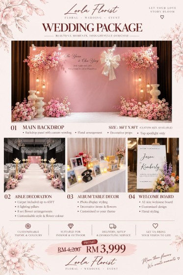 Wedding Backdrop Full Set Premium Package