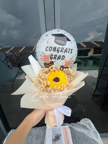 Sunshine Graduation Bouquet with Balloon｜向阳而生毕业气球花束